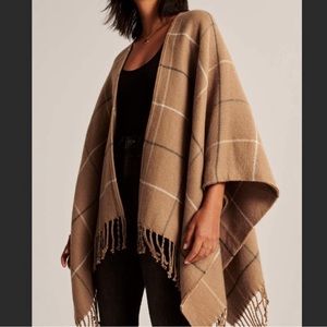 Abercrombie and Fitch plaid poncho.